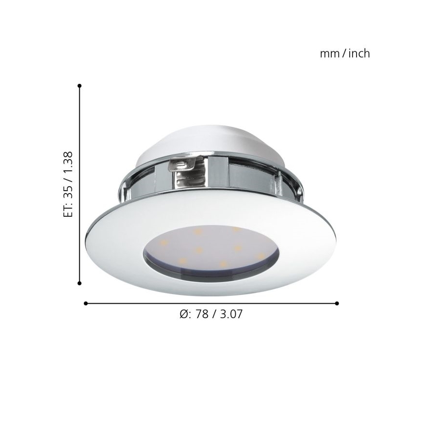 Eglo - SET 3x LED ugradna svjetiljka PINEDA 1xLED/4,9W/230V