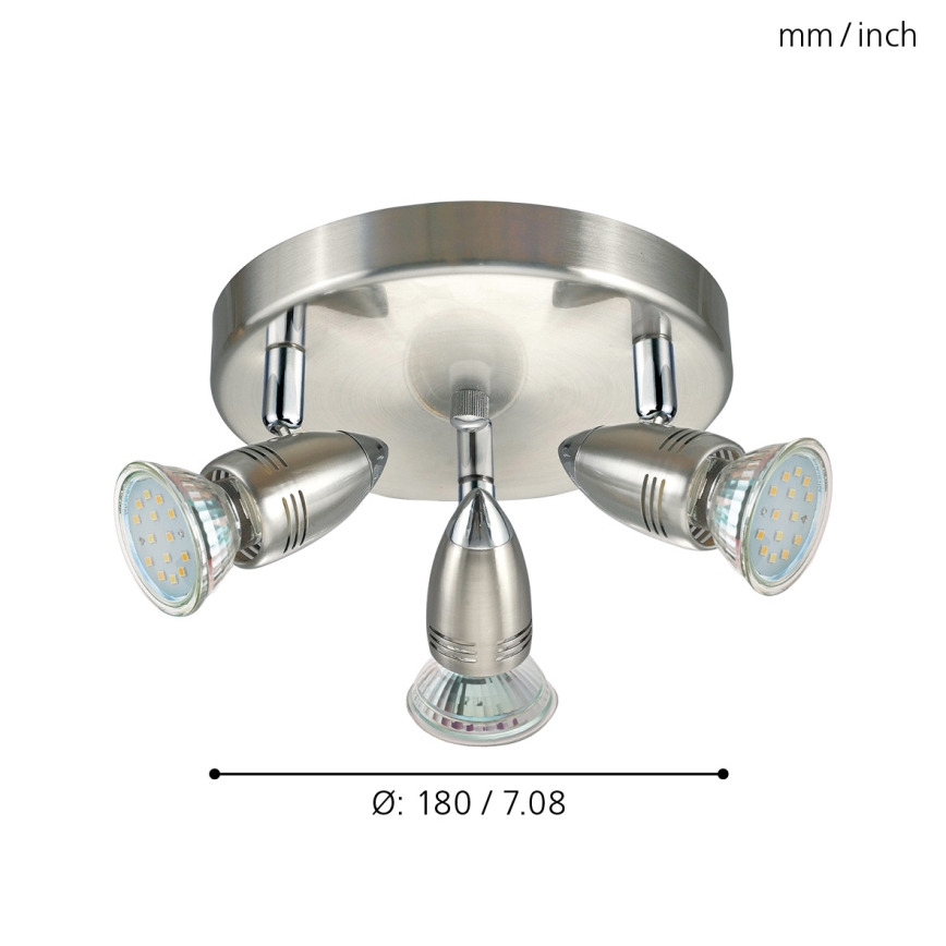 Eglo - LED Reflektorska svjetiljka LED 3xGU10-LED/3W/230V