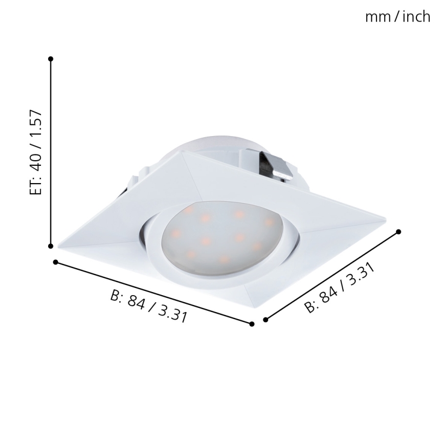 Eglo - SET 3x LED ugradna svjetiljka PINEDA 1xLED/4,9W/230V