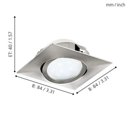 Eglo - SET 3x LED ugradna svjetiljka PINEDA 1xLED/4,9W/230V