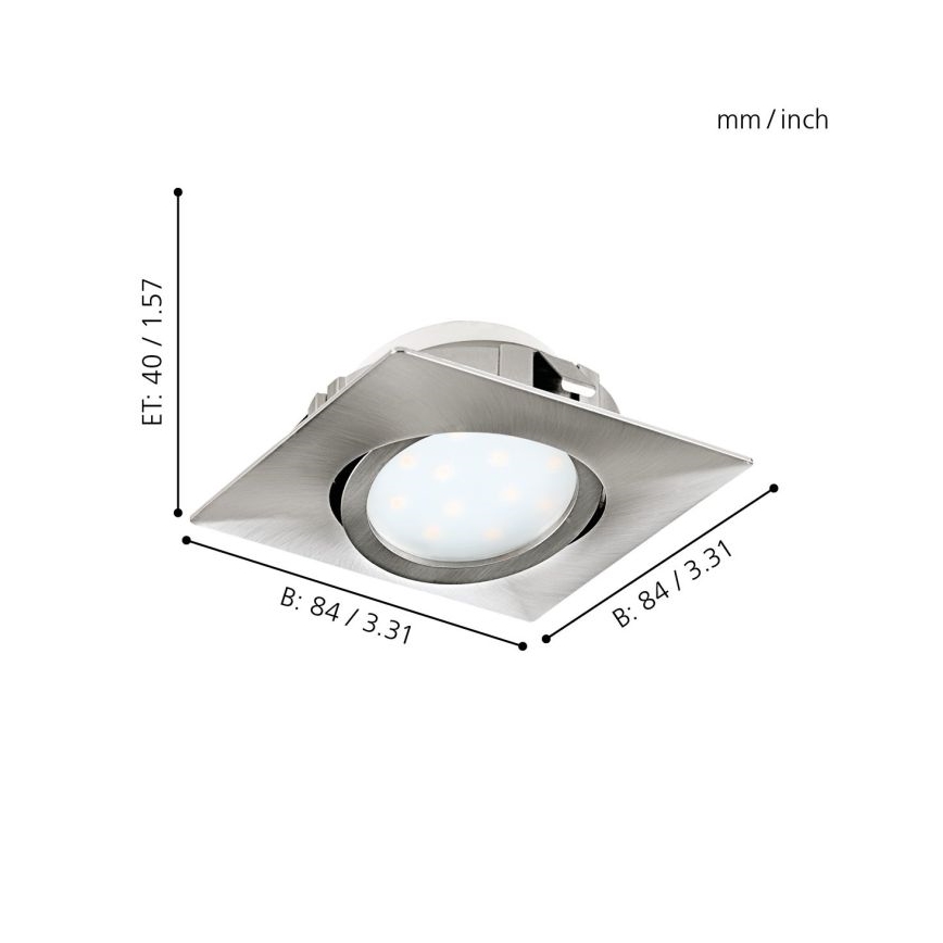 Eglo - SET 3x LED ugradna svjetiljka PINEDA 1xLED/4,9W/230V
