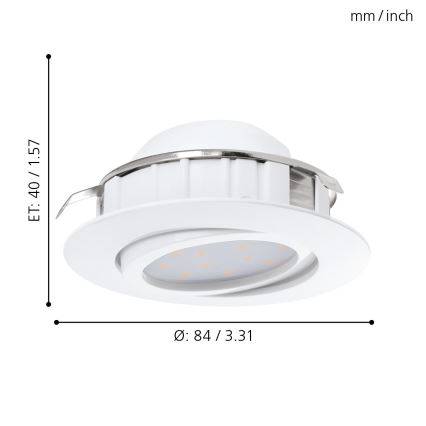 Eglo - Komplet 3x LED ugradnih svjetiljki PINEDA LED/4,9W/230V
