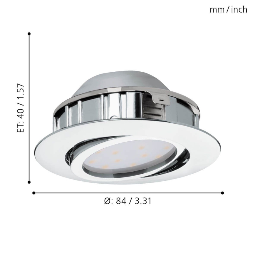 Eglo - SET 3x LED Prigušiva ugradbena svjetiljka PINEDA 1xLED/5,5W/230V