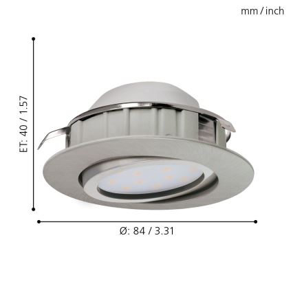 Eglo - KOMPLET 3x LED ugradnih stropnih svjetiljki PINEDA LED/6W/230V