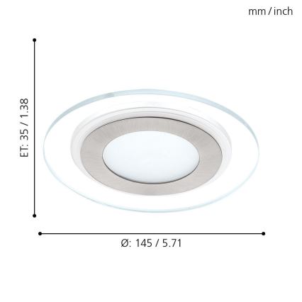 Eglo - LED ugradna svjetiljka 1xLED/11W/230V