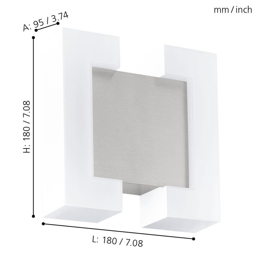 Eglo 95987 - LED vanjsko zidno svjetlo SITIA 2xLED/4,8W IP44