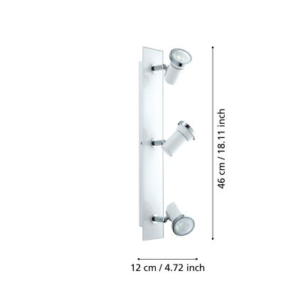 Eglo - LED reflektorska svjetiljka za kupaonicu 3xGU10-LED/3,3W/230V IP44