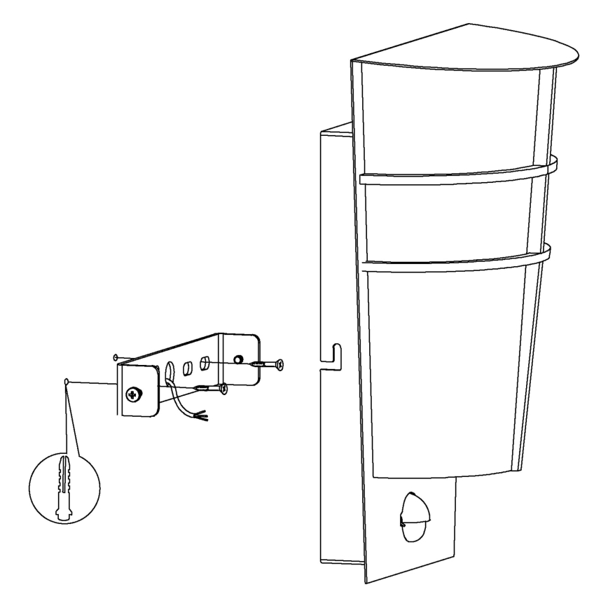 Eglo 96017 - LED vanjsko zidno svjetlo s senzorom BREGANZO 1 2xLED/2,5W IP44