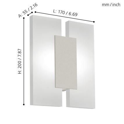 Eglo - LED zidna svjetiljka 2xLED/4,5W/230V