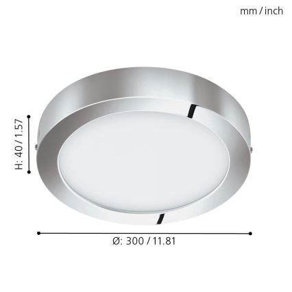 Eglo 96058 - LED svjetiljka za kupaonicu FUEVA 1 LED/22W/230V IP44