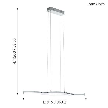 Eglo 96101 - LED luster LASANA 2 2xLED/10,5W/230V