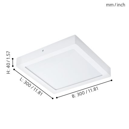 Eglo 96169 - LED stropno svjetlo za kupaonicu FUEVA 1 LED/22W/230V IP44 30x30 cm