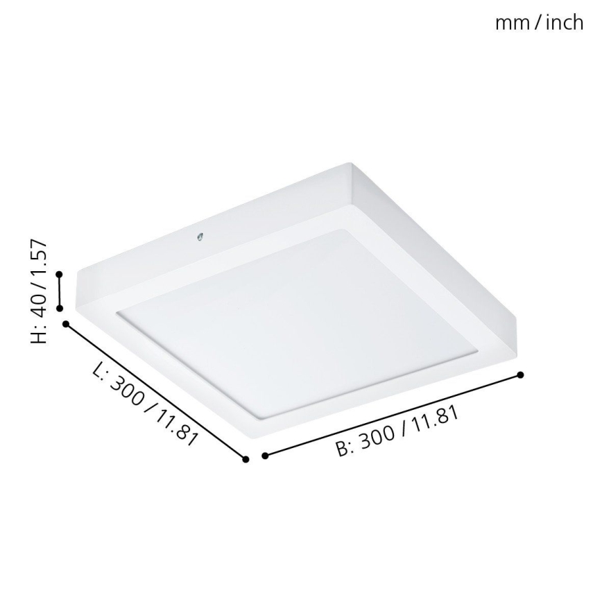 Eglo 96169 - LED stropno svjetlo za kupaonicu FUEVA 1 LED/22W/230V IP44 30x30 cm