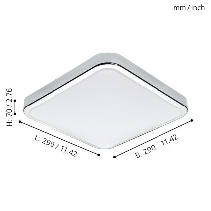 Eglo - Kupaonska stropna LED svjetiljka LED/16W/230V IP44