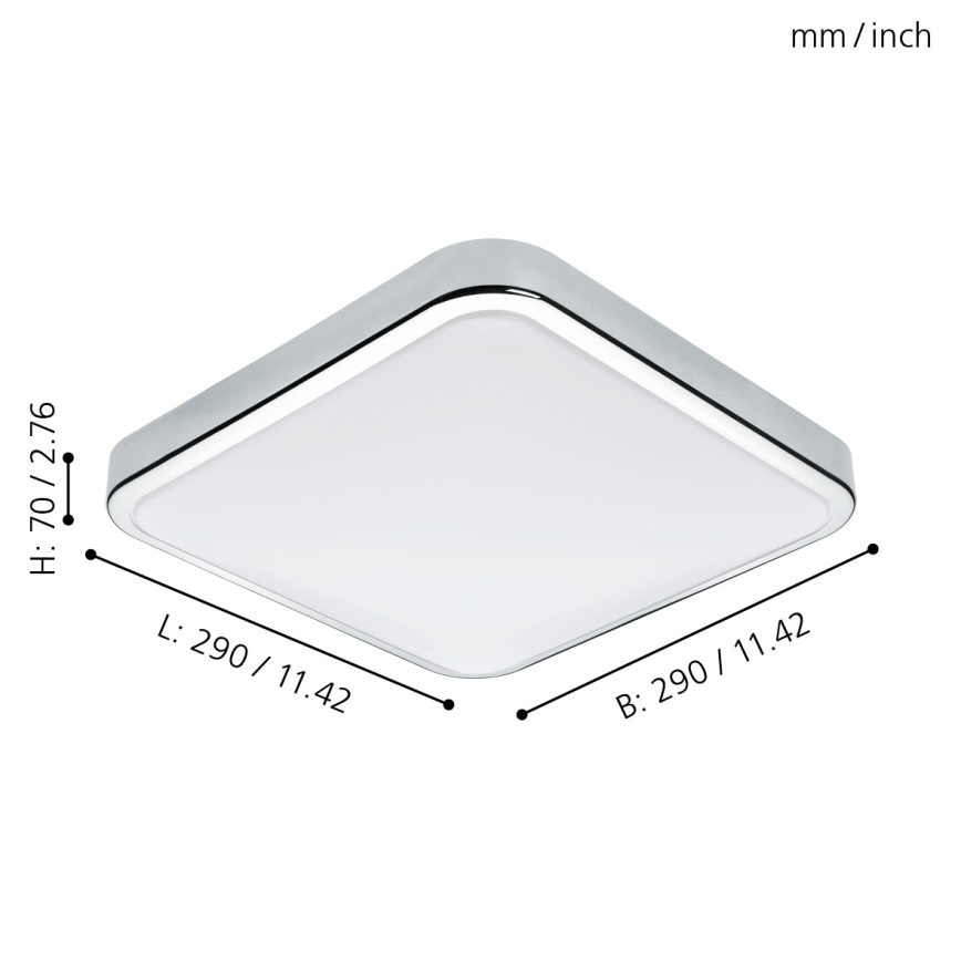 Eglo - Kupaonska stropna LED svjetiljka LED/16W/230V IP44