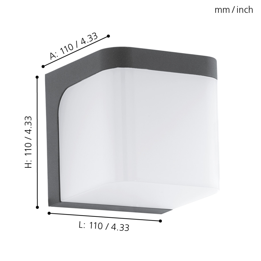 Eglo - LED Vanjska zidna svjetiljka LED/4,9W/230V IP44