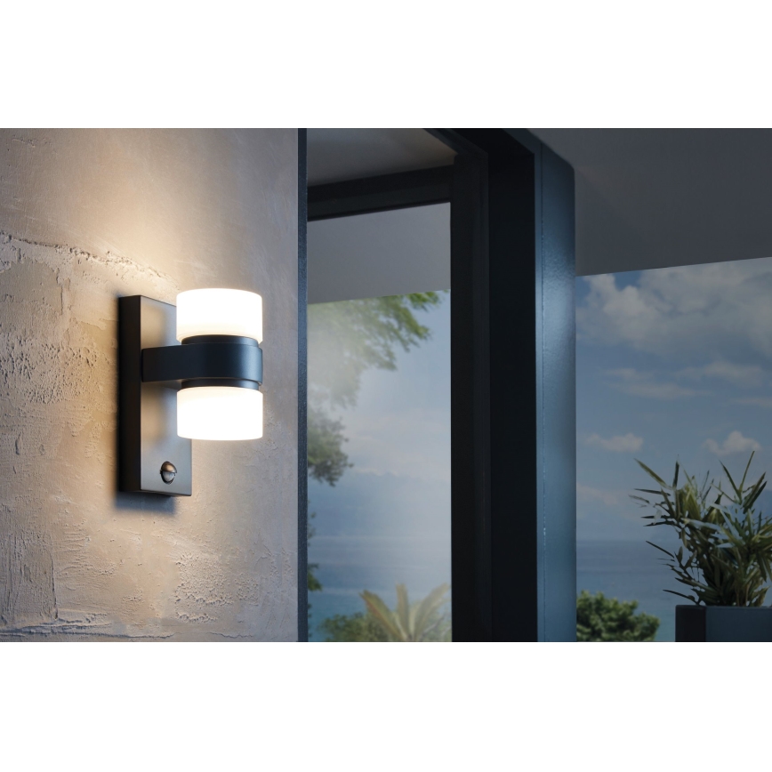 Eglo - LED Vanjska zidna svjetiljka sa senzorom 2xLED/6W IP44