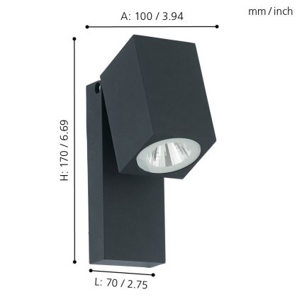 Eglo - LED vanjska zidna svjetiljka LED/5W/230V IP44