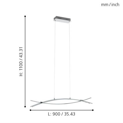 Eglo - LED luster na sajli 3xLED/9W/230V