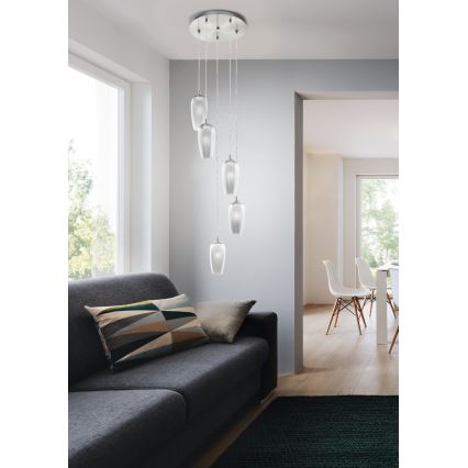 Eglo 96345 - LED luster na sajli FARSALA 5xG9/2,5W/230V