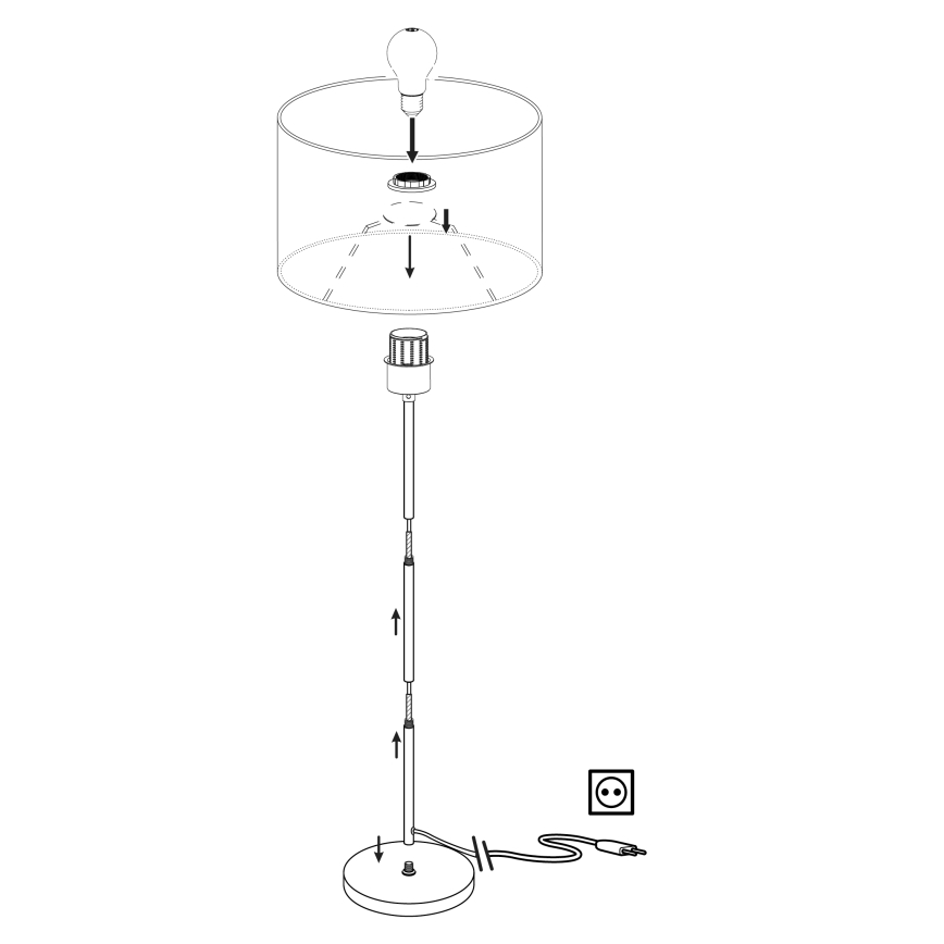 Eglo 96377 - Podna lampa PASTERI 1xE27/60W/230V pr. 28 cm siva