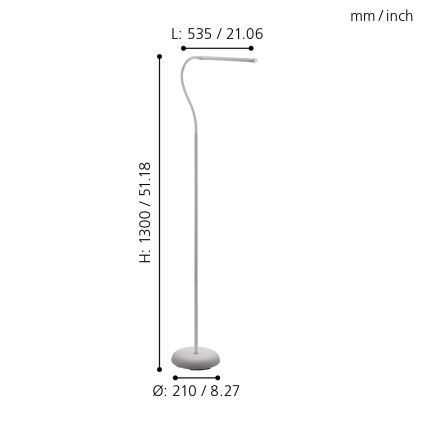 Eglo - LED Prigušiva dodirna podna lampa LED/4,5W/230V