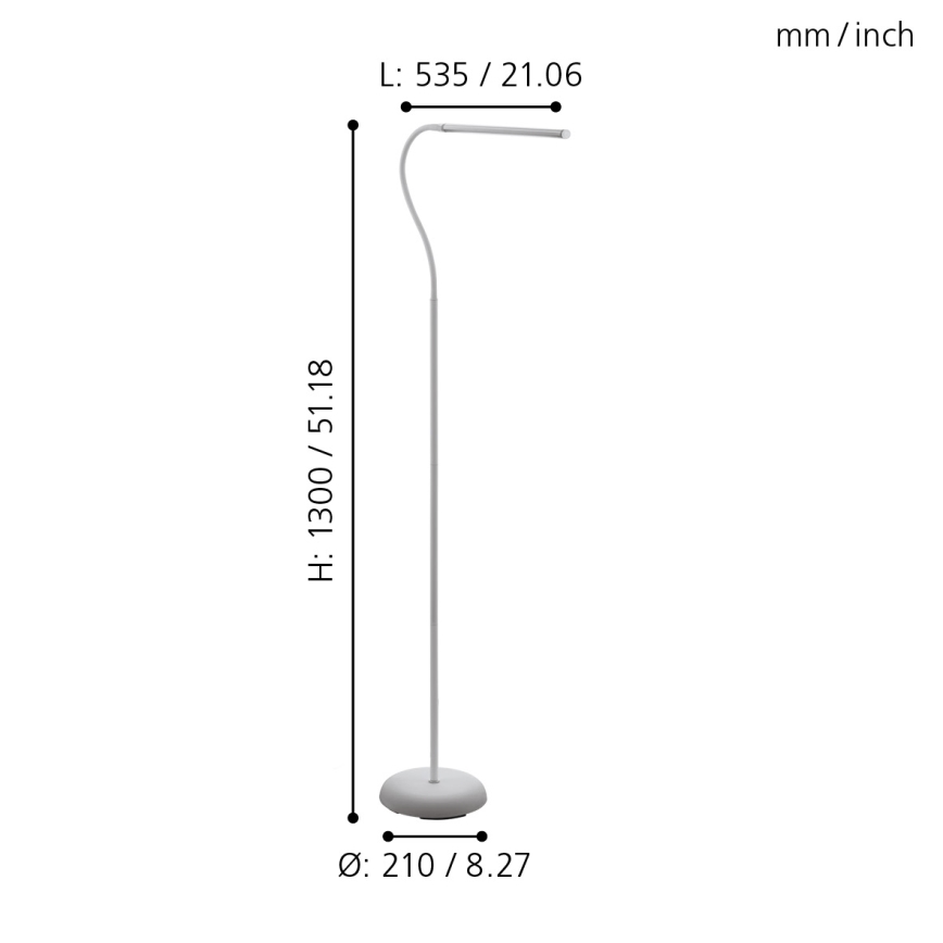 Eglo - LED Prigušiva dodirna podna lampa LED/4,5W/230V