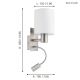 Eglo - LED Zidna svjetiljka 1xE27/40W+LED/3,8W bijela