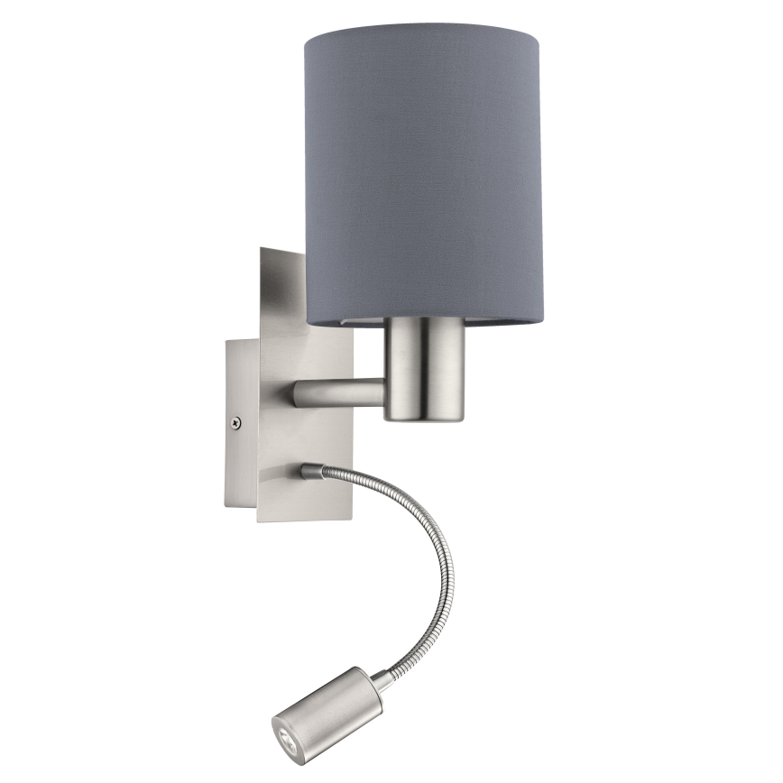 Eglo - LED Fleksibilna svjetiljka 1xE27/40W+LED/3,8W siva