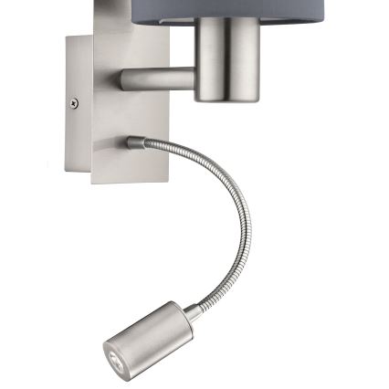 Eglo - LED Fleksibilna svjetiljka 1xE27/40W+LED/3,8W siva
