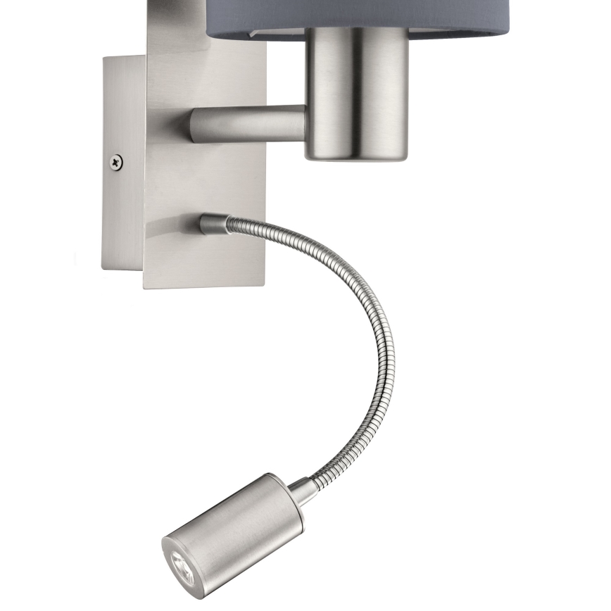 Eglo - LED Fleksibilna svjetiljka 1xE27/40W+LED/3,8W siva