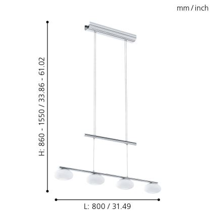 Eglo - LED luster na sajli 4xLED/4,5W/230V