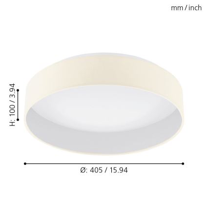 Eglo - LED Prigušiva stropna svjetiljka 1xLED/18W/230V bež