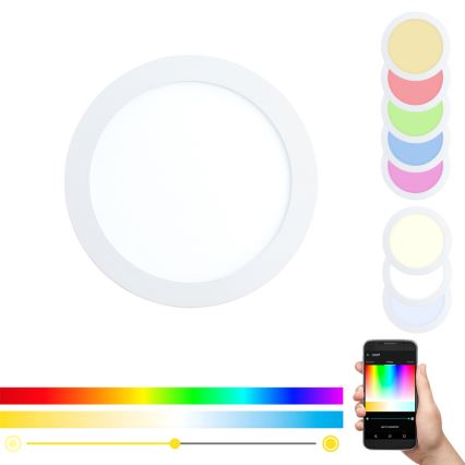 Eglo - LED RGBW prigušiva ugradna stropna svjetiljka FUEVA-C LED/15,6W/230V promjer 22,5 cm