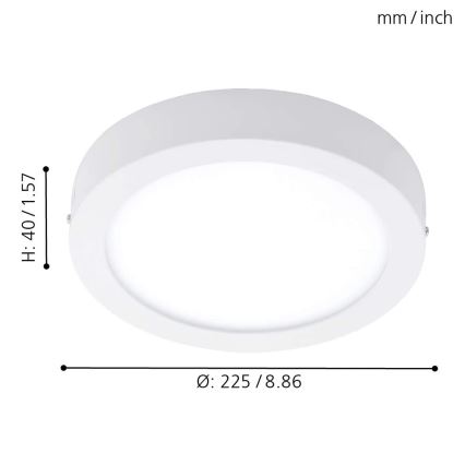 Eglo - LED RGBW prigušivo stropno svjetlo FUEVA-C LED/15,6W/230V Bluetooth Ø 22,5 cm