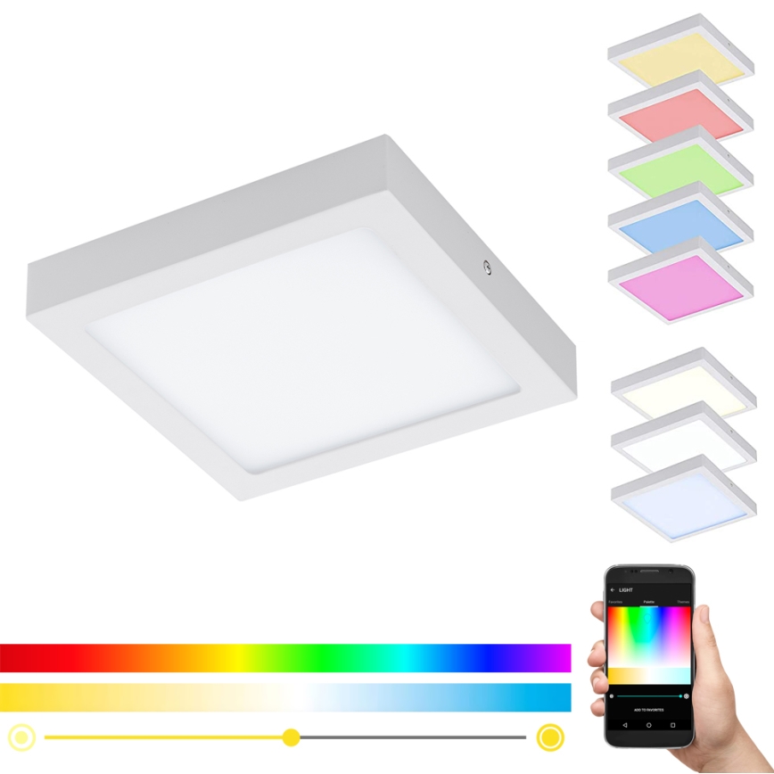 Eglo - LED RGBW Prigušiva stropna svjetiljka FUEVA-C LED/15,6W/230V Bluetooth