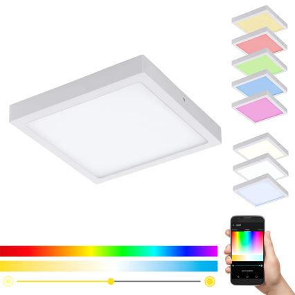 Eglo - LED RGBW prigušivačka stropna svjetiljka FUEVA-C LED/21W/230V 30x30 cm