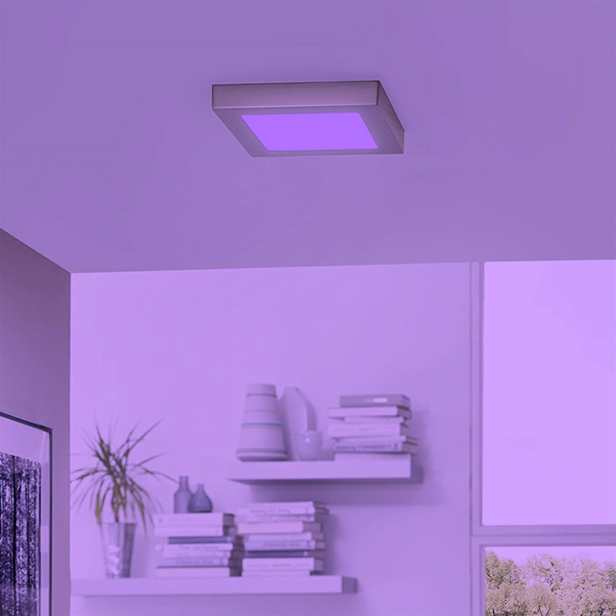 Eglo - LED RGBW prigušivo stropno svjetlo FUEVA-C LED/15,6W/230V Bluetooth 22,5x22,5 cm