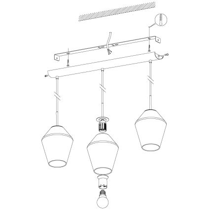 Eglo - Viseća svjetiljka 3xE27/28W/230V