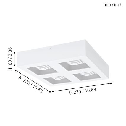 Eglo - LED Stropna svjetiljka 4xLED/6,3W/230V