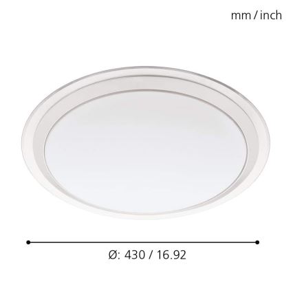 Eglo - LED RGBW Prigušiva stropna svjetiljka COMPETA-C LED/17W/230V