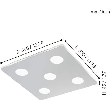 Eglo - LED Stropna svjetiljka za kupaonicu 5xLED/4,5W/230V IP44