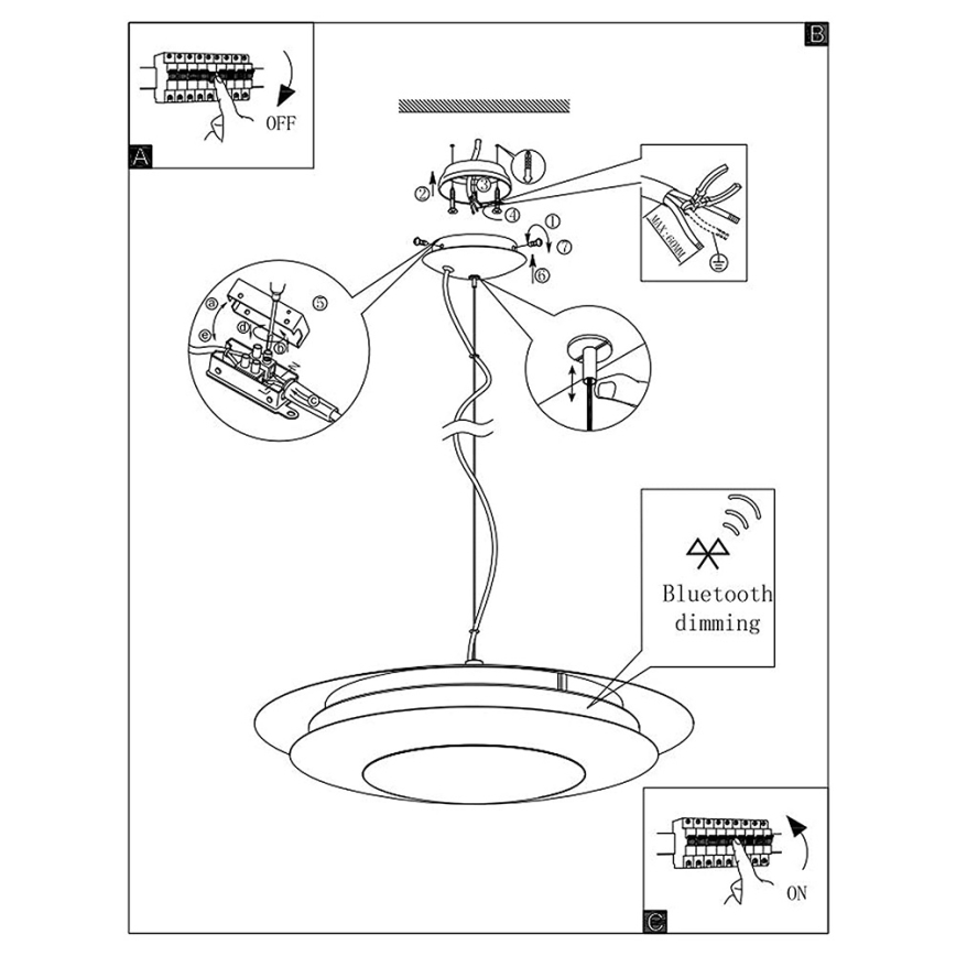 Eglo 96979 - RGB LED viseće svjetlo MONEVA-C LED/27W/230V