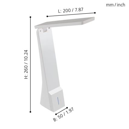 Eglo - LED prigušiva stolna svjetiljka LED/1,8W/230V bijela