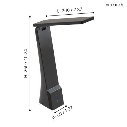 Eglo - LED stolna svjetiljka za prigušivanje 1xLED/1,8W/230V crna