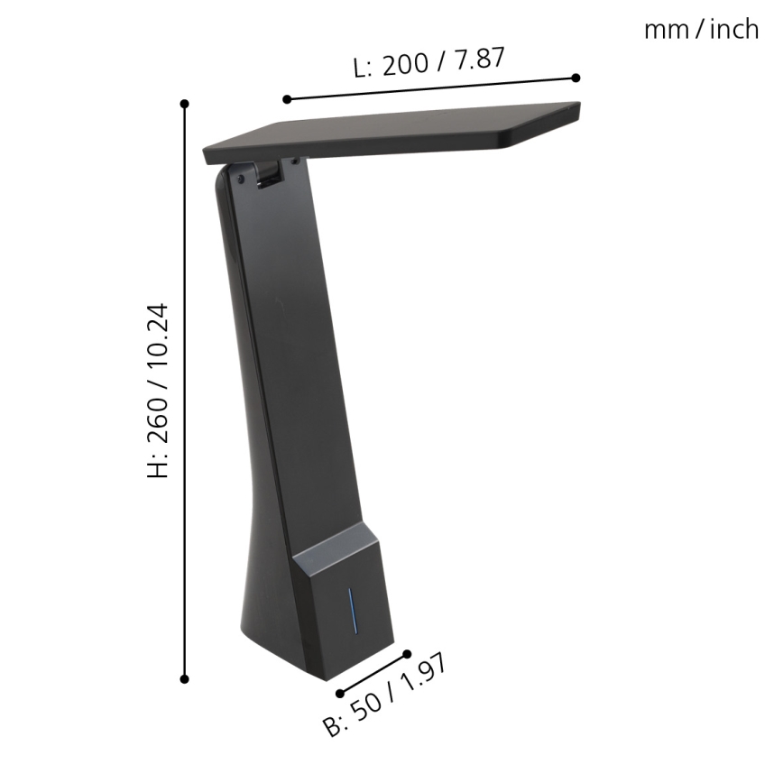 Eglo - LED stolna svjetiljka za prigušivanje 1xLED/1,8W/230V crna
