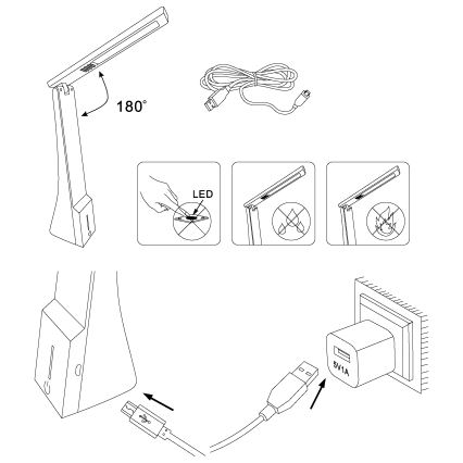 Eglo - LED stolna lampa s prigušivanjem LED/1,8W/230V crna