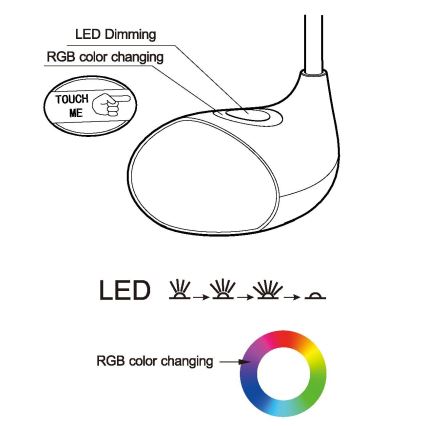 Eglo - LED stolna lampa s mogućnošću prigušivanja LED/2,2W+0,3W/230V RGB
