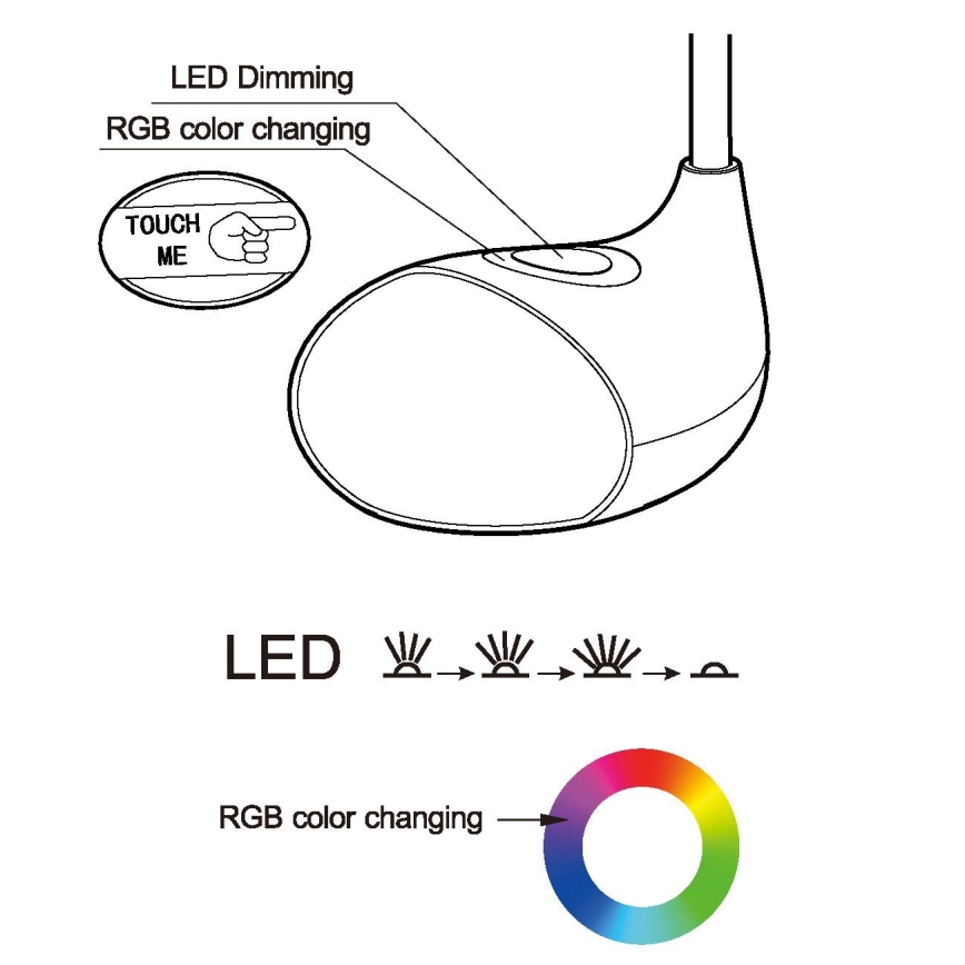 Eglo - LED stolna lampa s mogućnošću prigušivanja LED/2,2W+0,3W/230V RGB