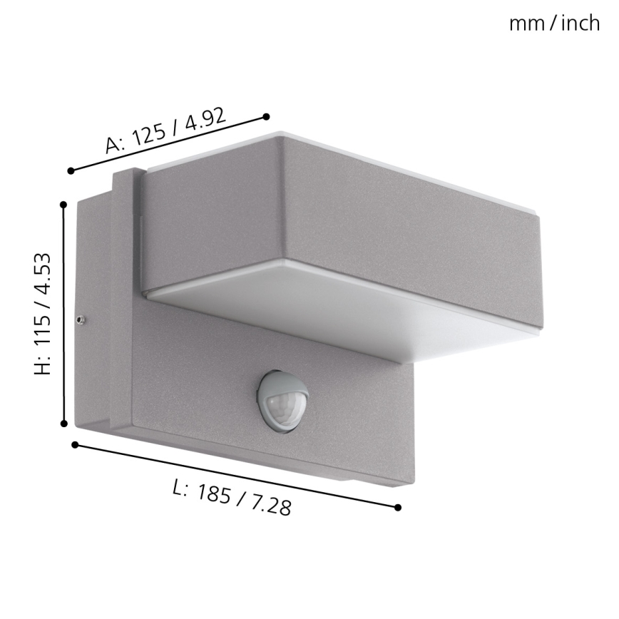 Eglo - LED vanjsko zidno svjetlo sa senzorom 2xLED/5,6W/230V IP44